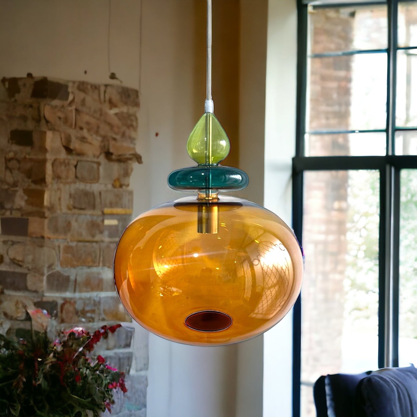 Modern Boho Multicolored Ceiling Lamp for Living Room | Les Trois Pyramides