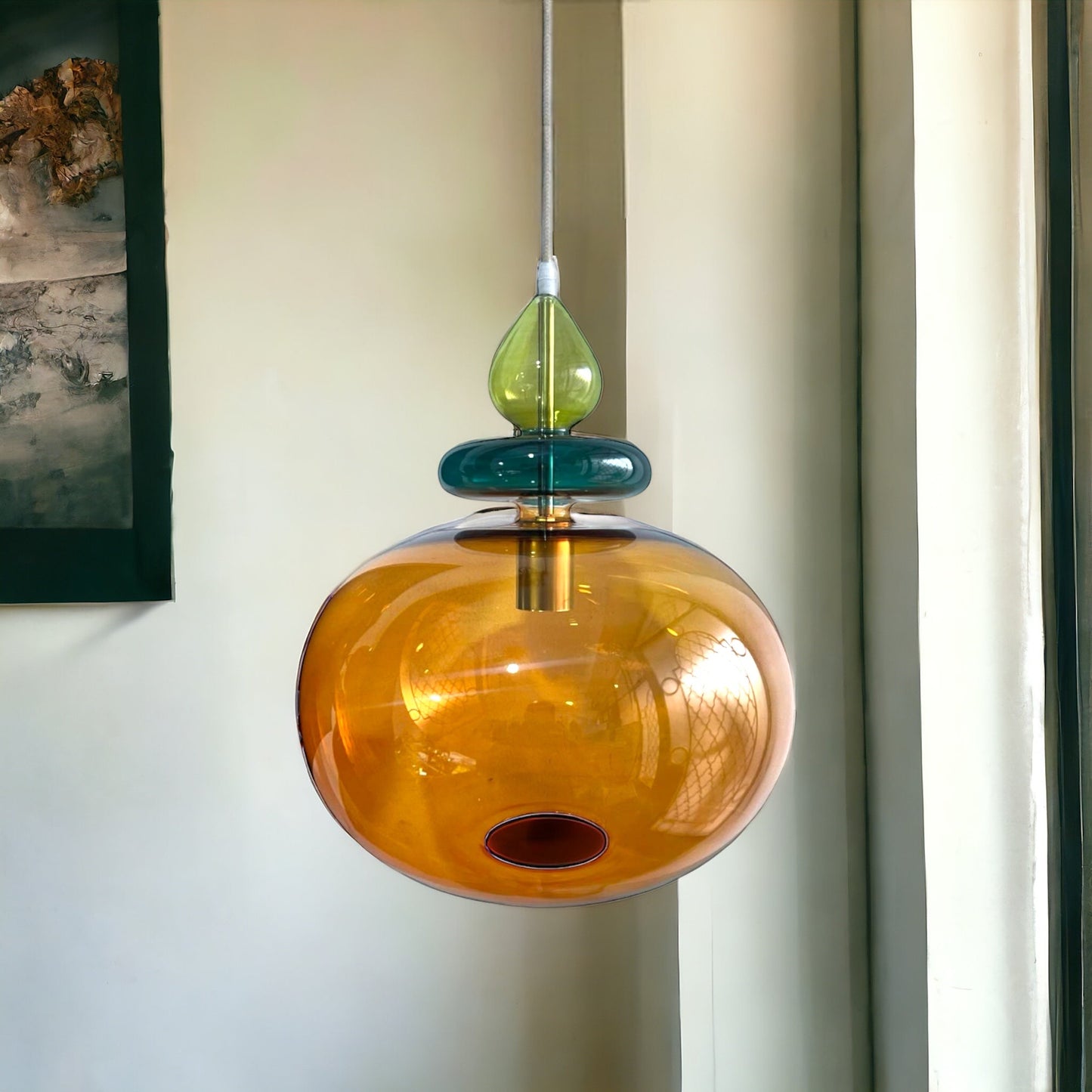 Modern Boho Multicolored Ceiling Lamp for Living Room | Les Trois Pyramides