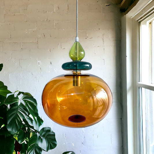 Modern Boho Multicolored Ceiling Lamp for Living Room | Les Trois Pyramides