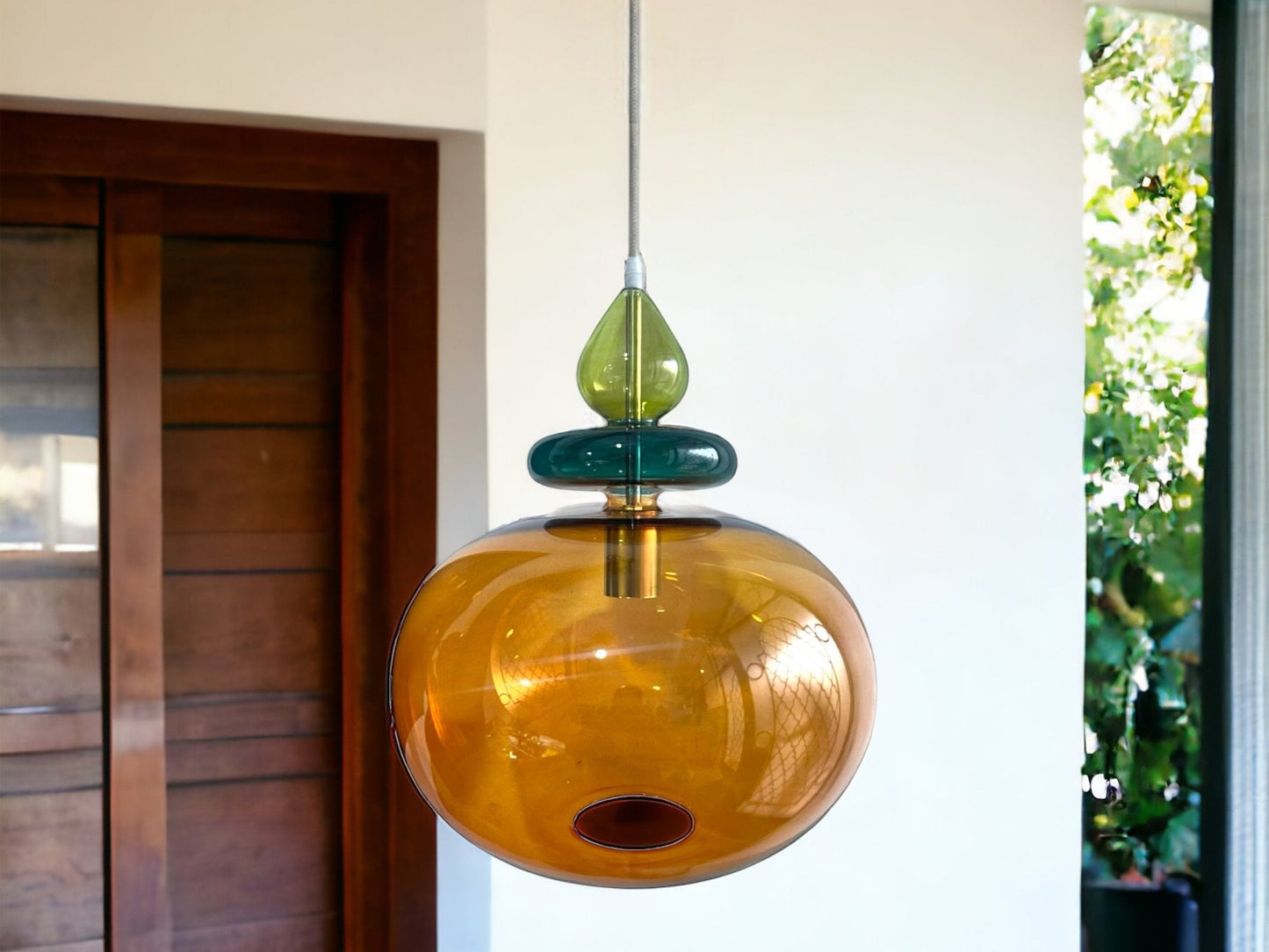 Modern Boho Multicolored Ceiling Lamp for Living Room | Les Trois Pyramides