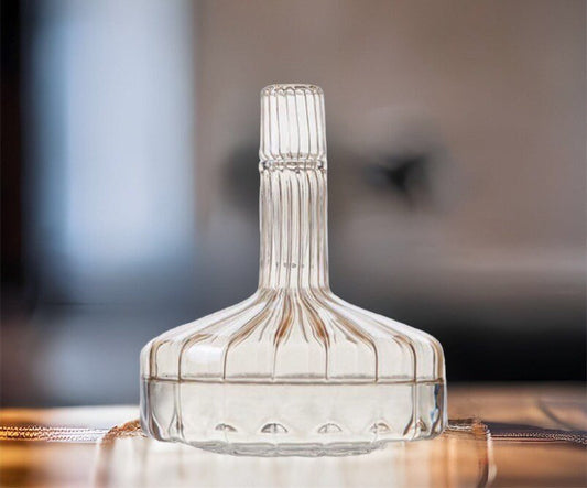 Modern Glass Stylish Decanter Bottle with Stopper ,Custom Decanter , Handmade Blown Glass Bottle, Made with Love, Handmade Gift - Les Trois Pyramides