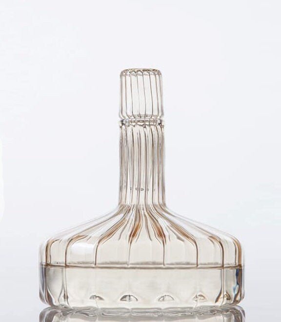 Modern Glass Stylish Decanter Bottle with Stopper ,Custom Decanter , Handmade Blown Glass Bottle, Made with Love, Handmade Gift - Les Trois Pyramides