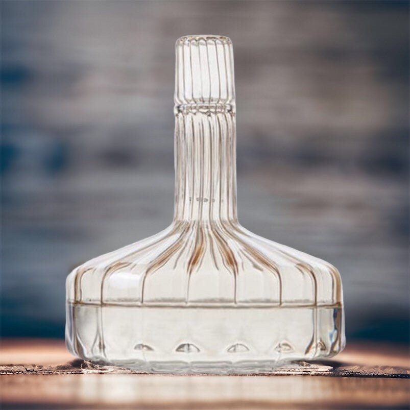 Modern Glass Stylish Decanter Bottle with Stopper ,Custom Decanter , Handmade Blown Glass Bottle, Made with Love, Handmade Gift - Les Trois Pyramides