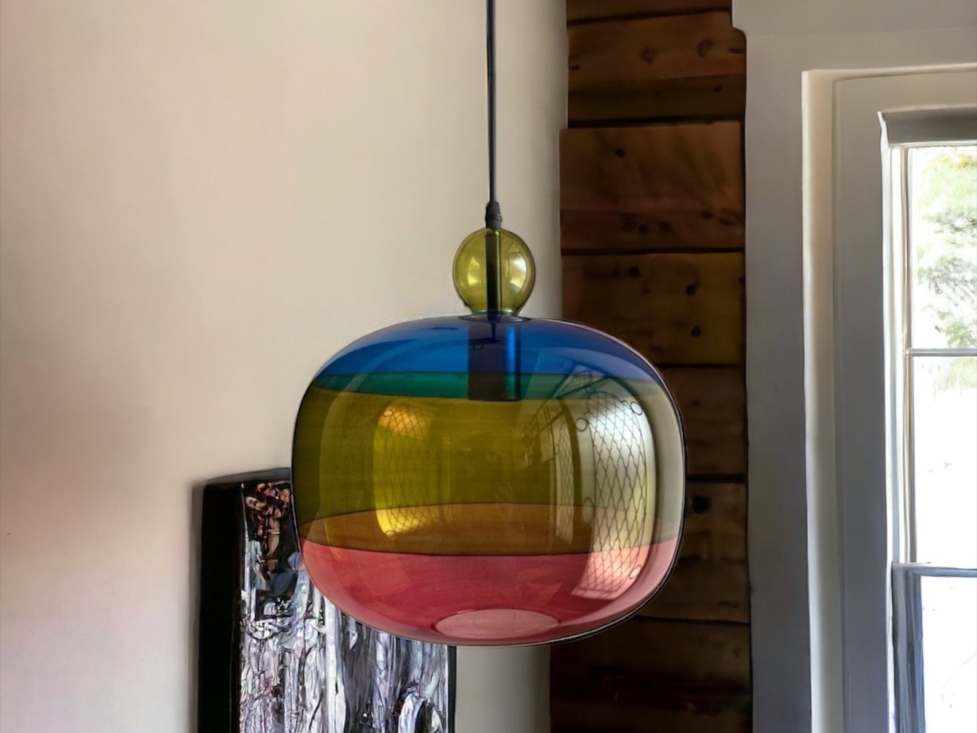 Blown Glass Multicolored Light pendant | Les Trois Pyramides