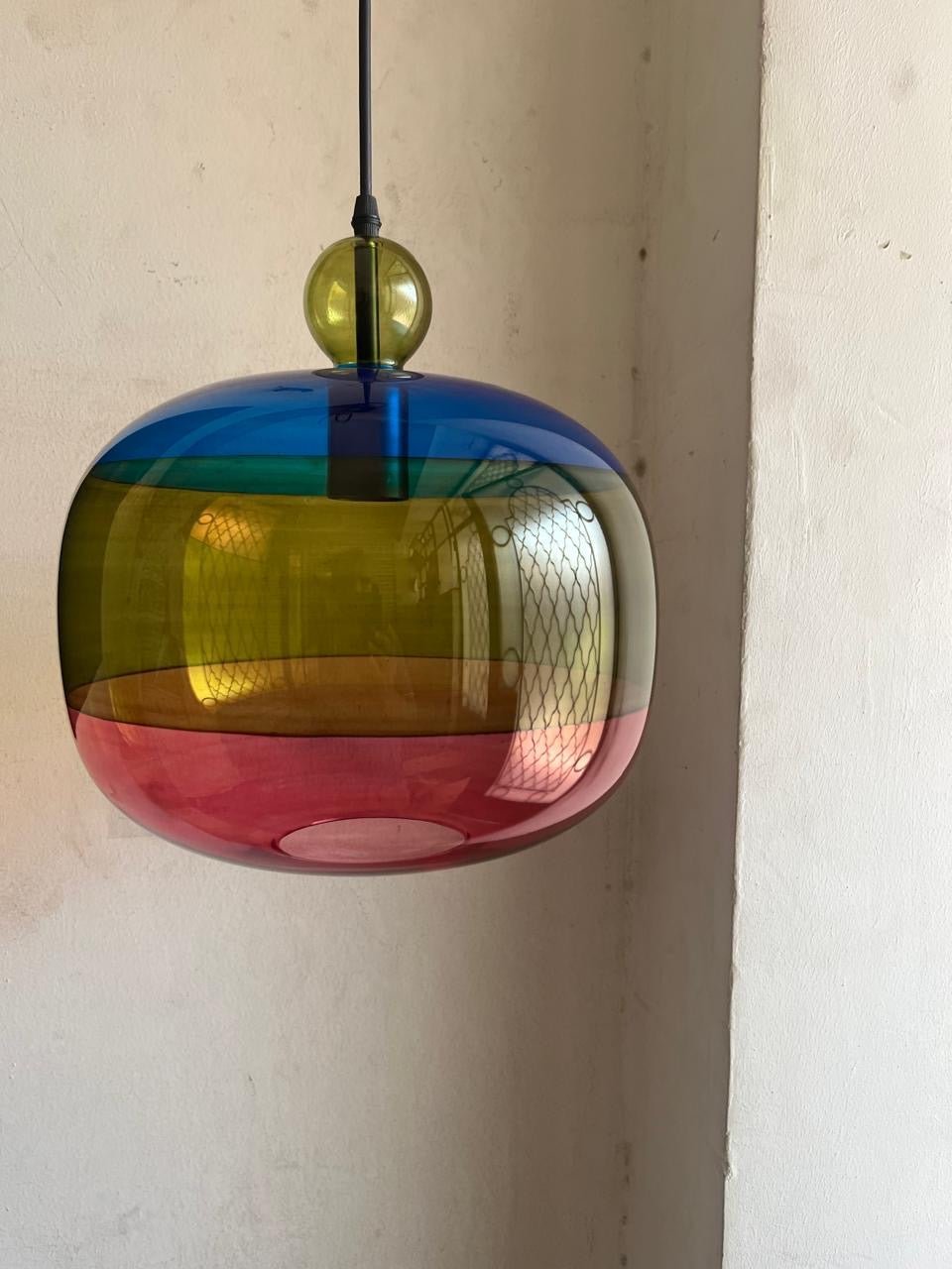 Blown Glass Multicolored Light pendant | Les Trois Pyramides