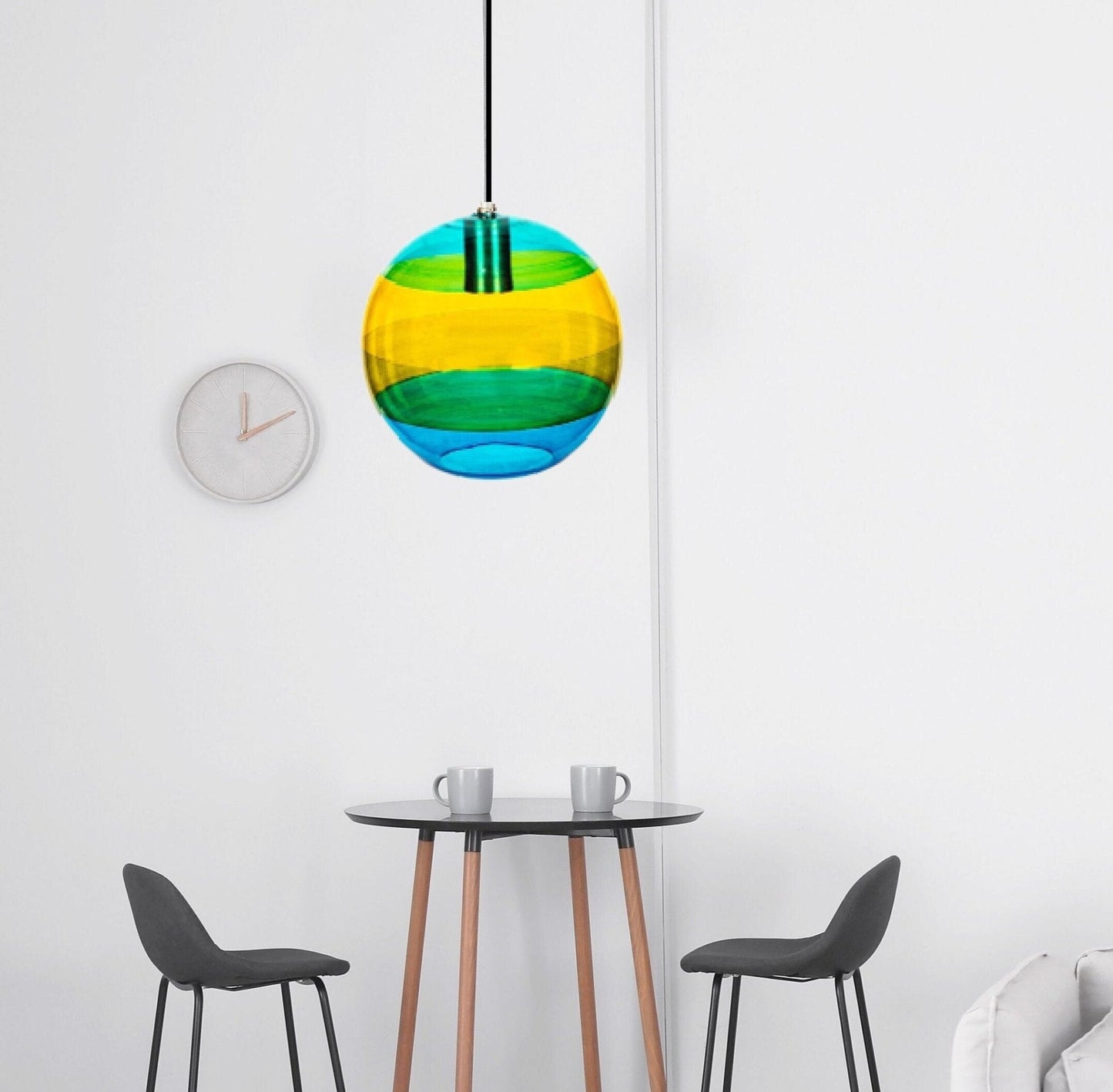 Multicolored Glass Art Modern Handmade Deco Light Fixture - Les Trois Pyramides