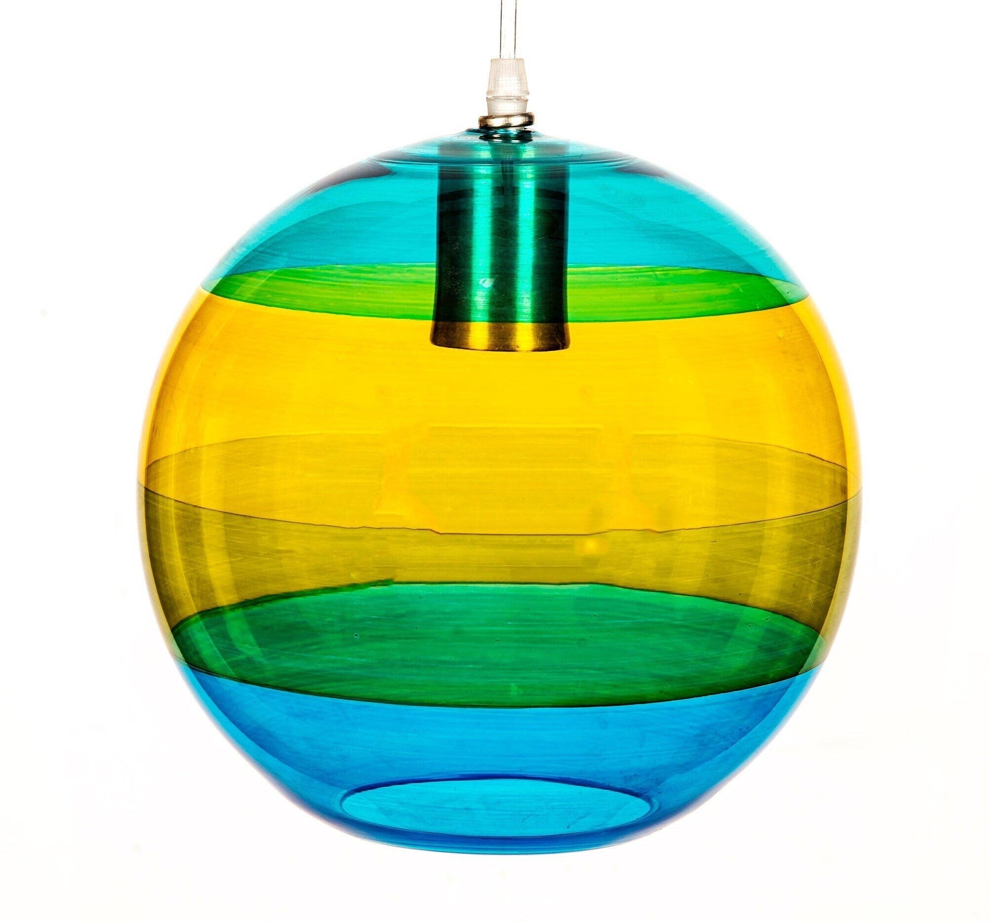 Multicolored Glass Art Modern Handmade Deco Light Fixture - Les Trois Pyramides