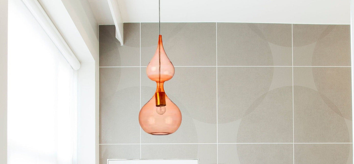 Orange Hued Light Fixture - Les Trois Pyramides