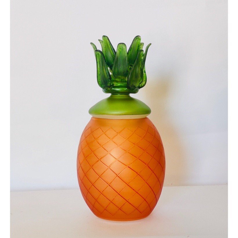 Pineapple Shaped Art Deco Vase , Hand Blown Glassware , Blown Glass Vases , Vintage Glass Vase , Colored Glass Vases , Vase for Flowers | Les Trois Pyramides