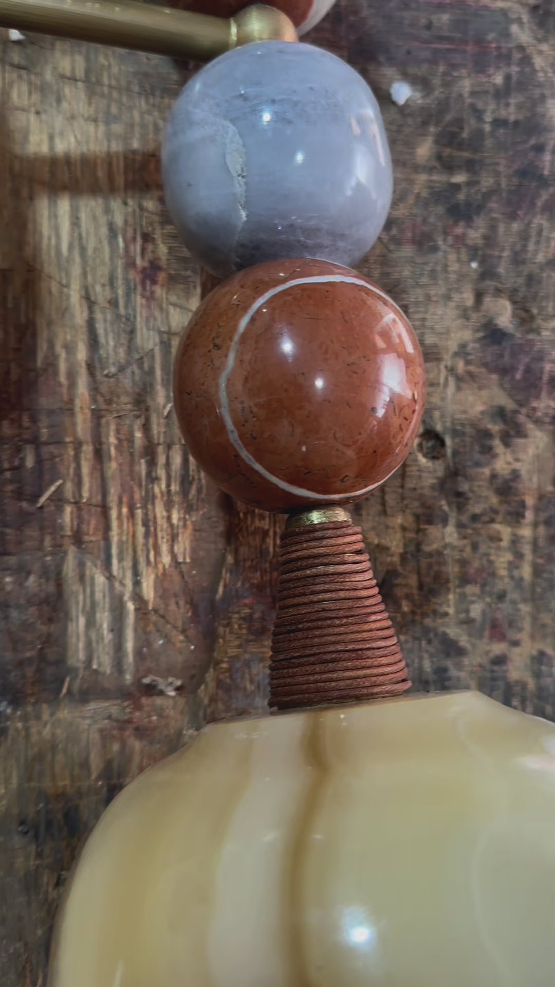 Handmade Marble Wall Sconces - Brass & Natural Stone Wall Light | LesTroisPyramides