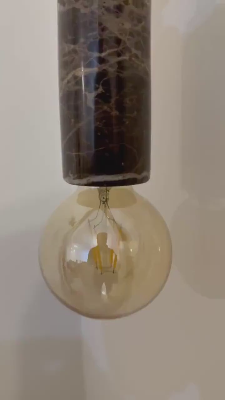 Handmade Brass finish sconce lighting with Brown Marble Gemstones | Les Trois Pyramides