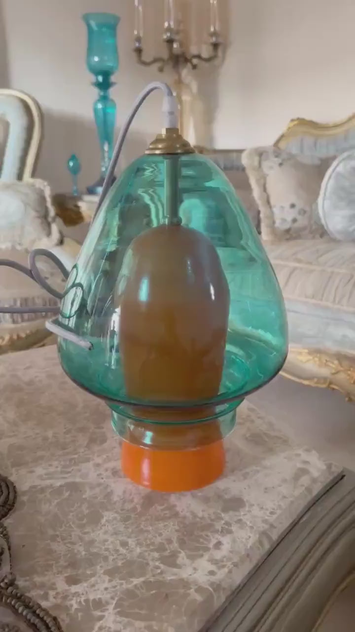 Blown Glass Pendant Light for Kitchen Decor - Les Trois Pyramides