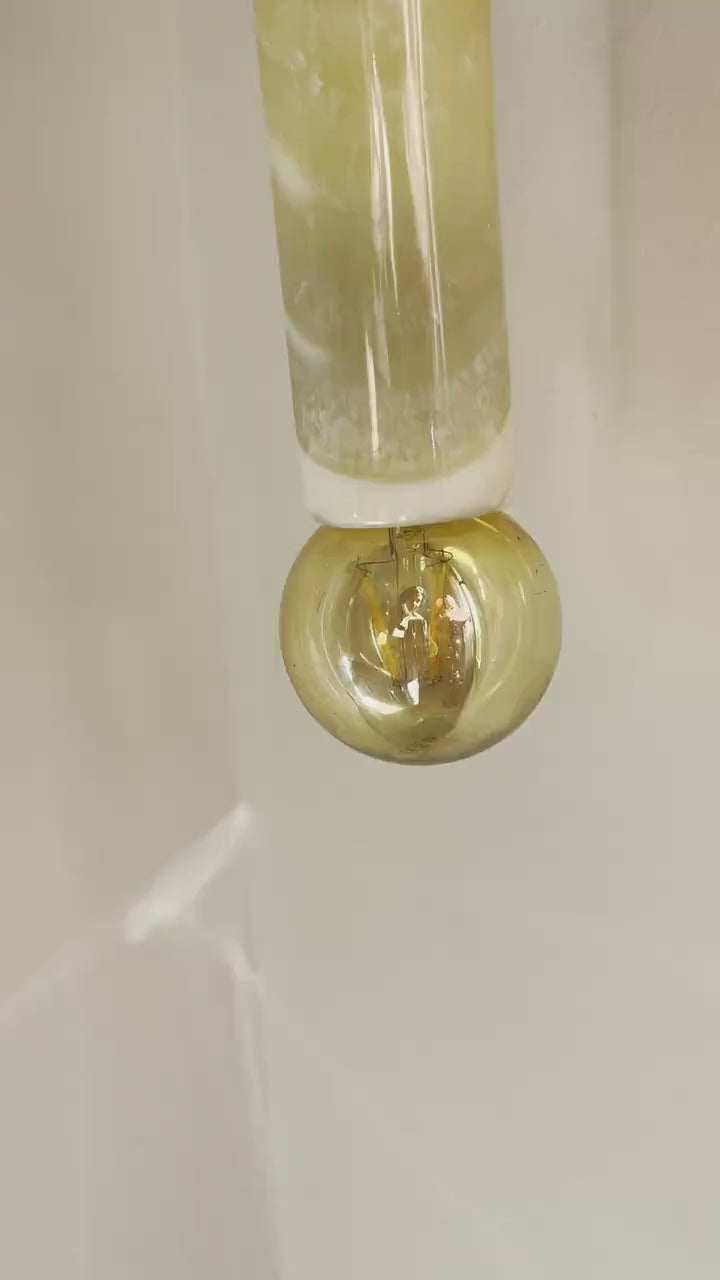 Handmade Brass finish sconce lighting with Marble Gemstones by Les Trois Pyramides
