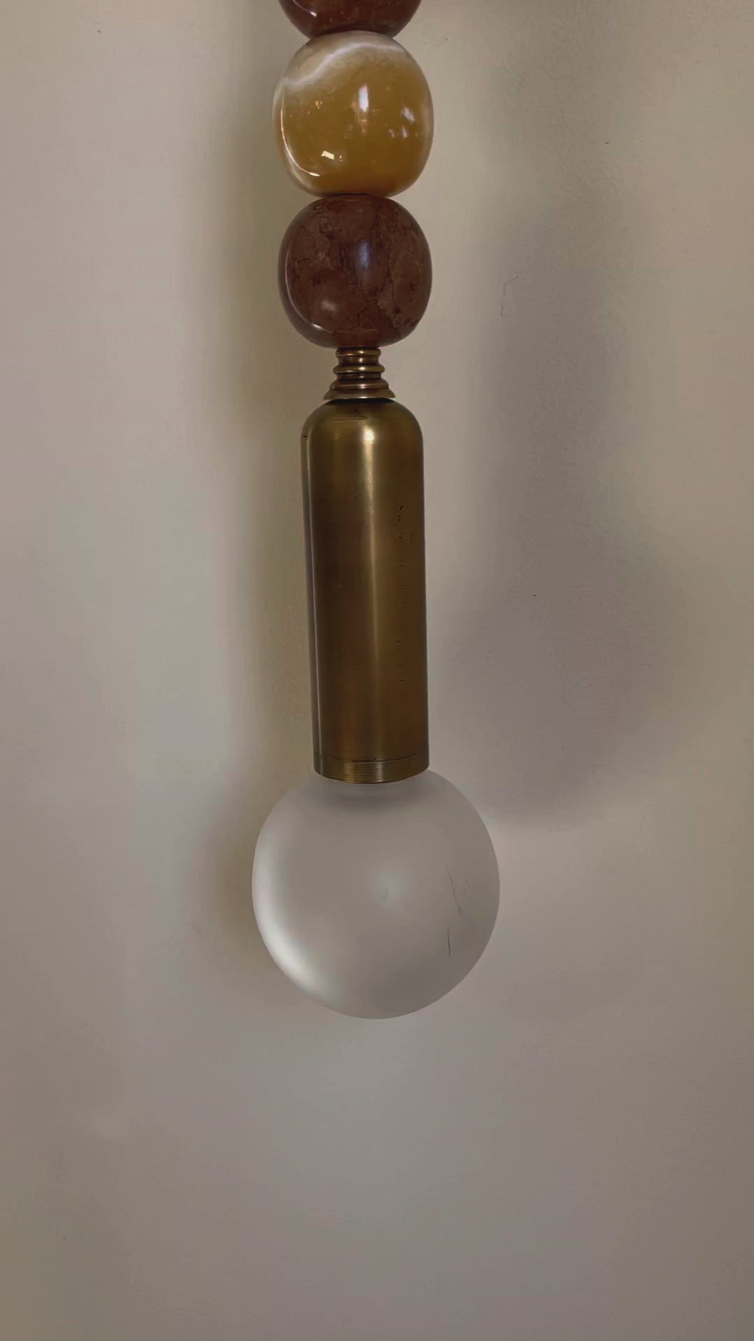 Les Trois Pyramides handmade wall sconce with Marble Gemstones - Les Trois Pyramides