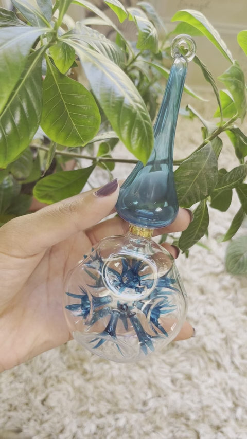 Double Layer Turquoise Hand-Blown Glass Christmas Ornament for Xmas Decorations - Les Trois PyramideDouble Layer Turquoise Hand-Blown Glass Christmas Ornament for Xmas Decorations - Les Trois Pyramides