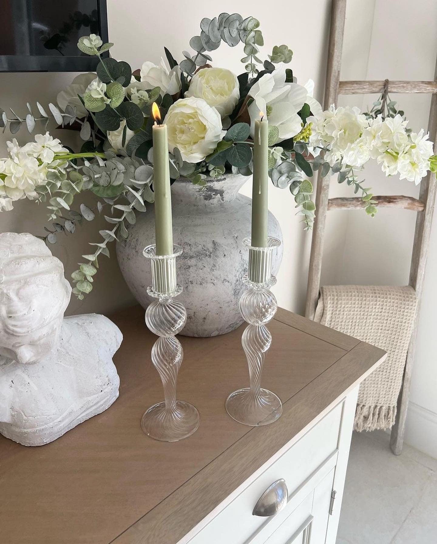 Set of 2 Classic Vintage Handmade Glass - Les Trois Pyramides