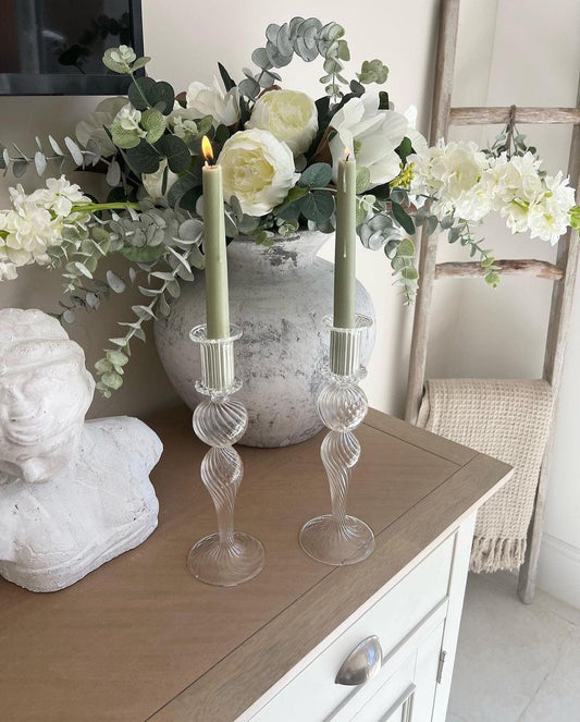 Set of 2 Classic Vintage Handmade Glass - Les Trois Pyramides