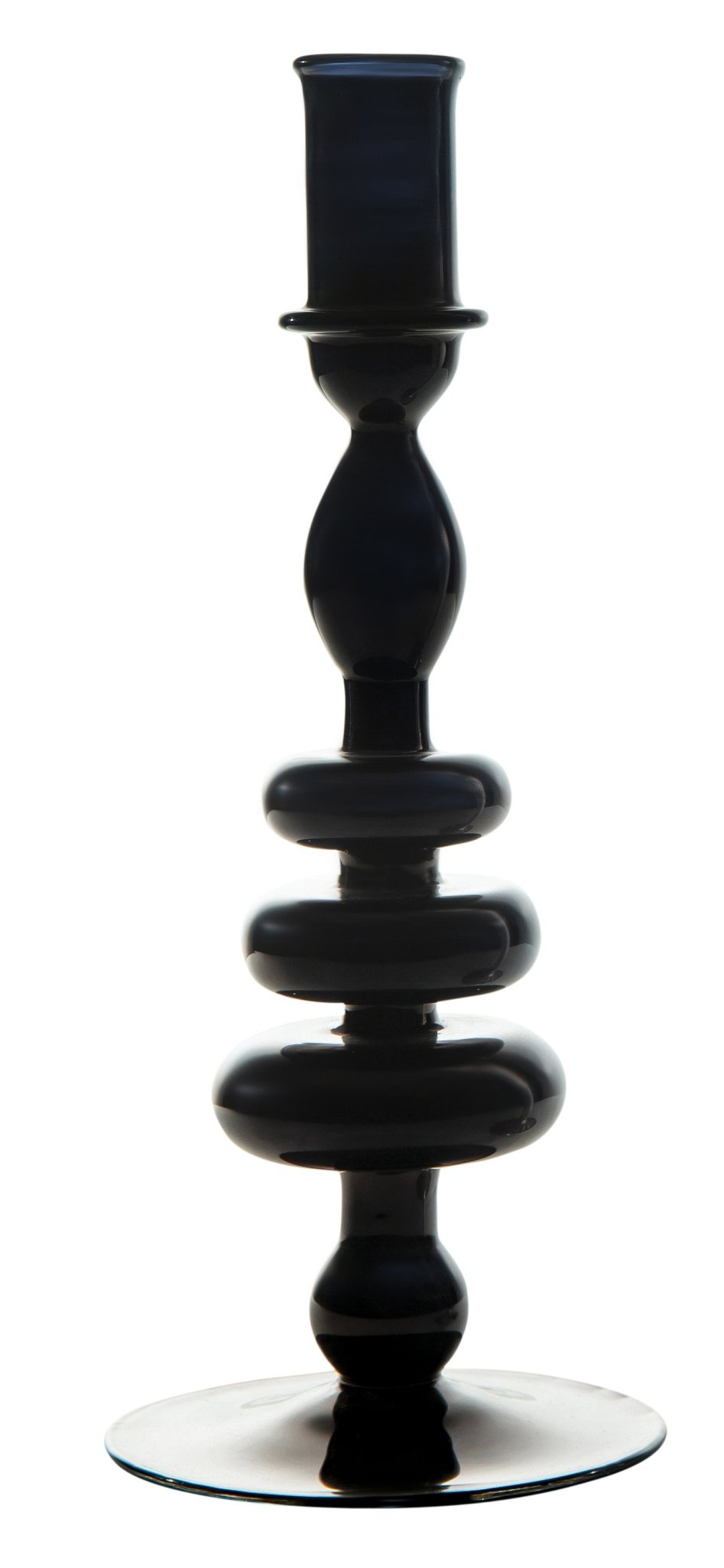 Set of 2 Handmade Bubble Glass Candle Stick Holders - Les Trois Pyramides