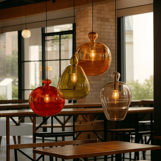 Set of Four Hanging Lights over Bar | LesTroisPyramides