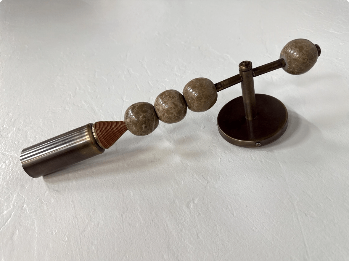 Handmade Dark Bronze finish sconce lighting with Brown Marble Gemstones - Custom Design | Les Trois Pyramides