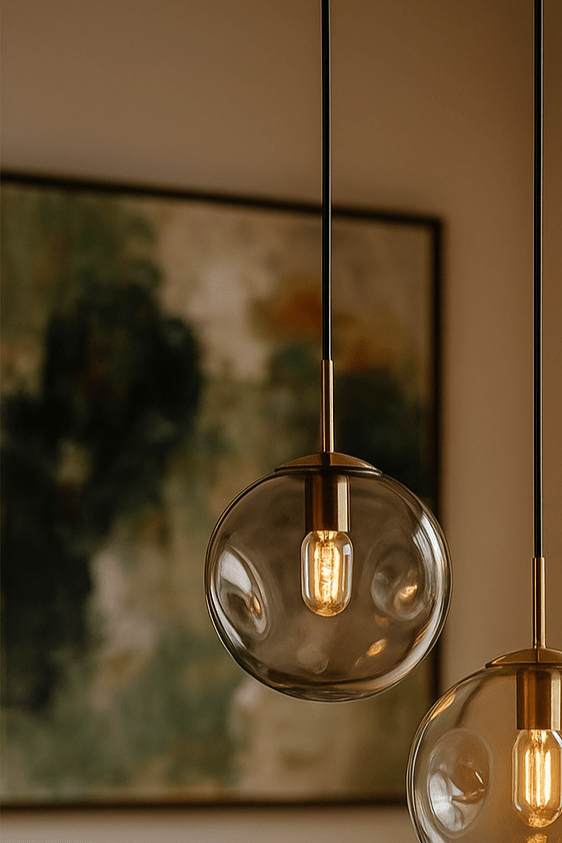 Glass Blown Pendant - Les Trois Pyramides