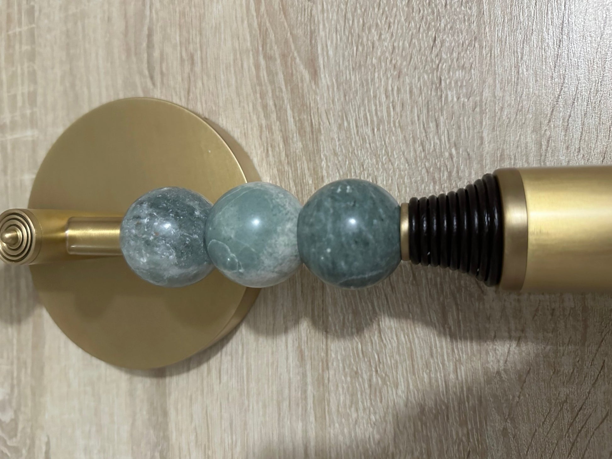 Brass & Marble wall sconce - Green Gemstones | Les Trois Pyramides