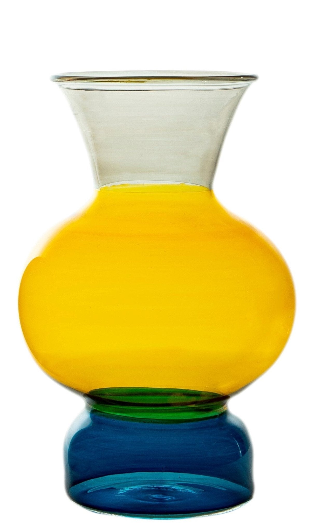 Multicolored Art Deco Vase , Hand Blown Glassware , Blown Glass Vases , Vintage Glass Vase , Colored Glass Vases , Vase for Flowers - Les Trois Pyramides
