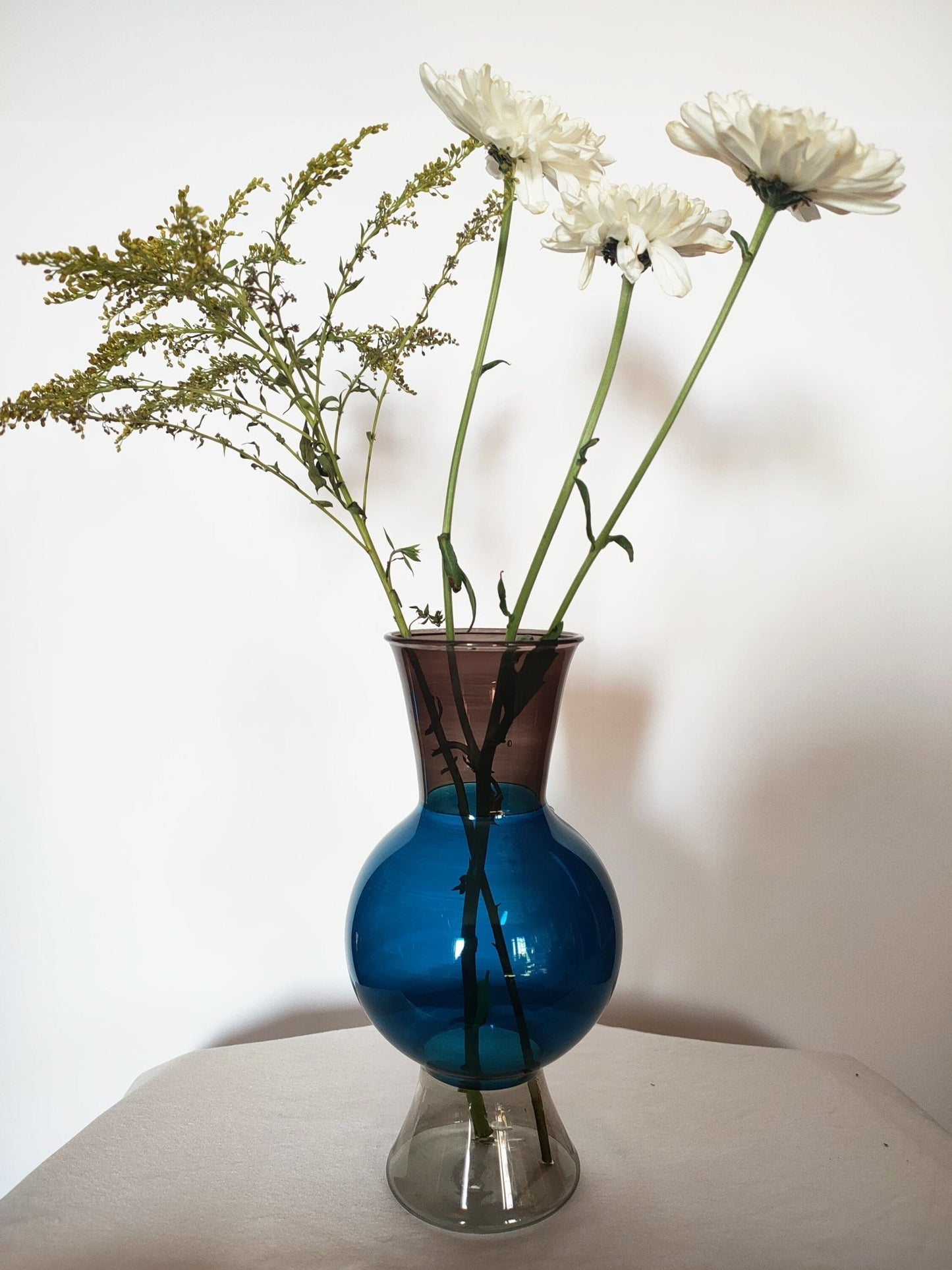 Multicolored Art Deco Vase , Hand Blown Glassware , Blown Glass Vases , Vintage Glass Vase , Colored Glass Vases , Vase for Flowers - Les Trois Pyramides