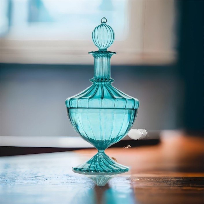 Perfume Decanter Bottle Fragrance Handmade Blown Glass Perfume Bottle Made with Love Handmade Gift Christmas Handmade Gift Custom Colors | Les Trois Pyramides