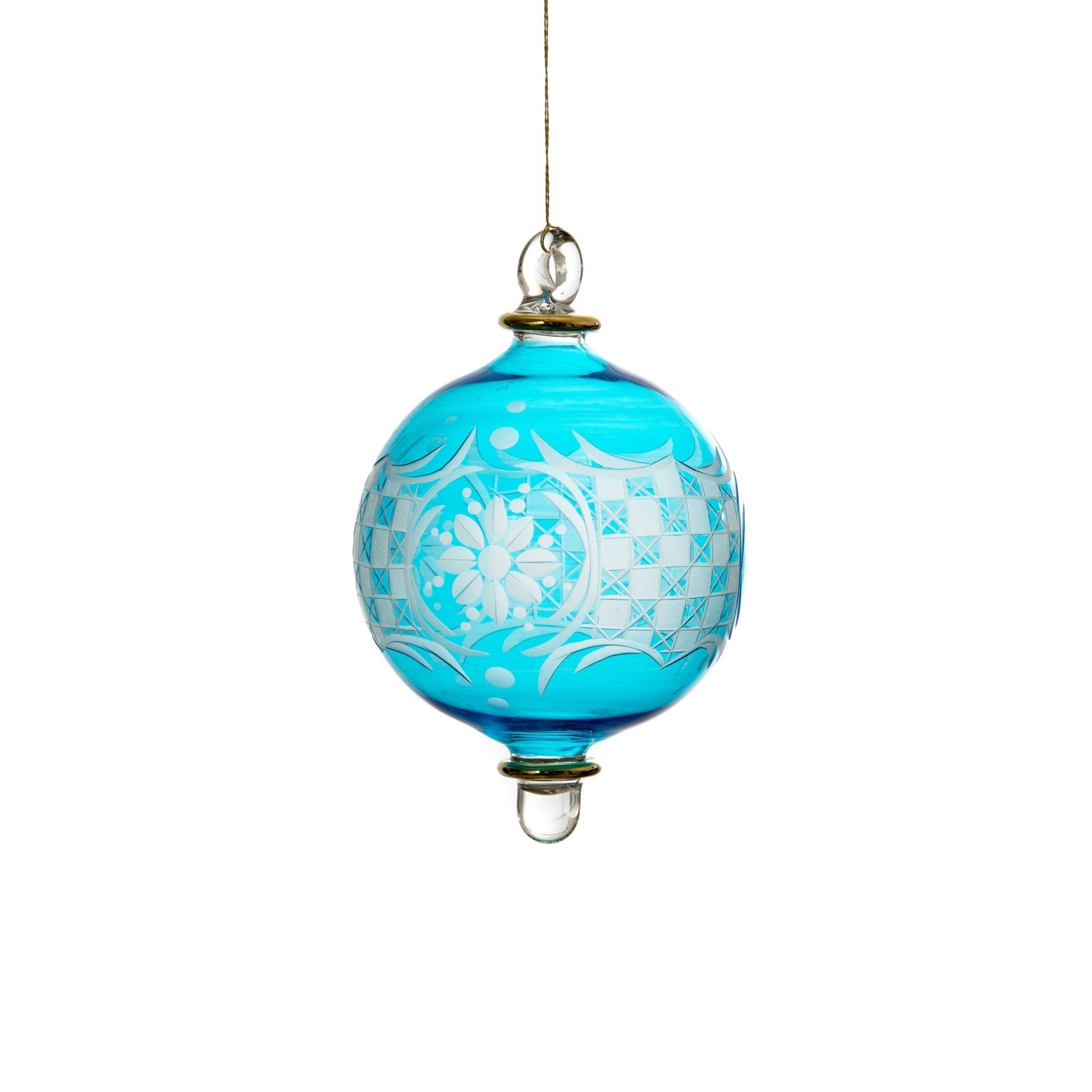 Turquoise Large Christmas Tree Topper Ball Ornament - Les Trois Pyramides