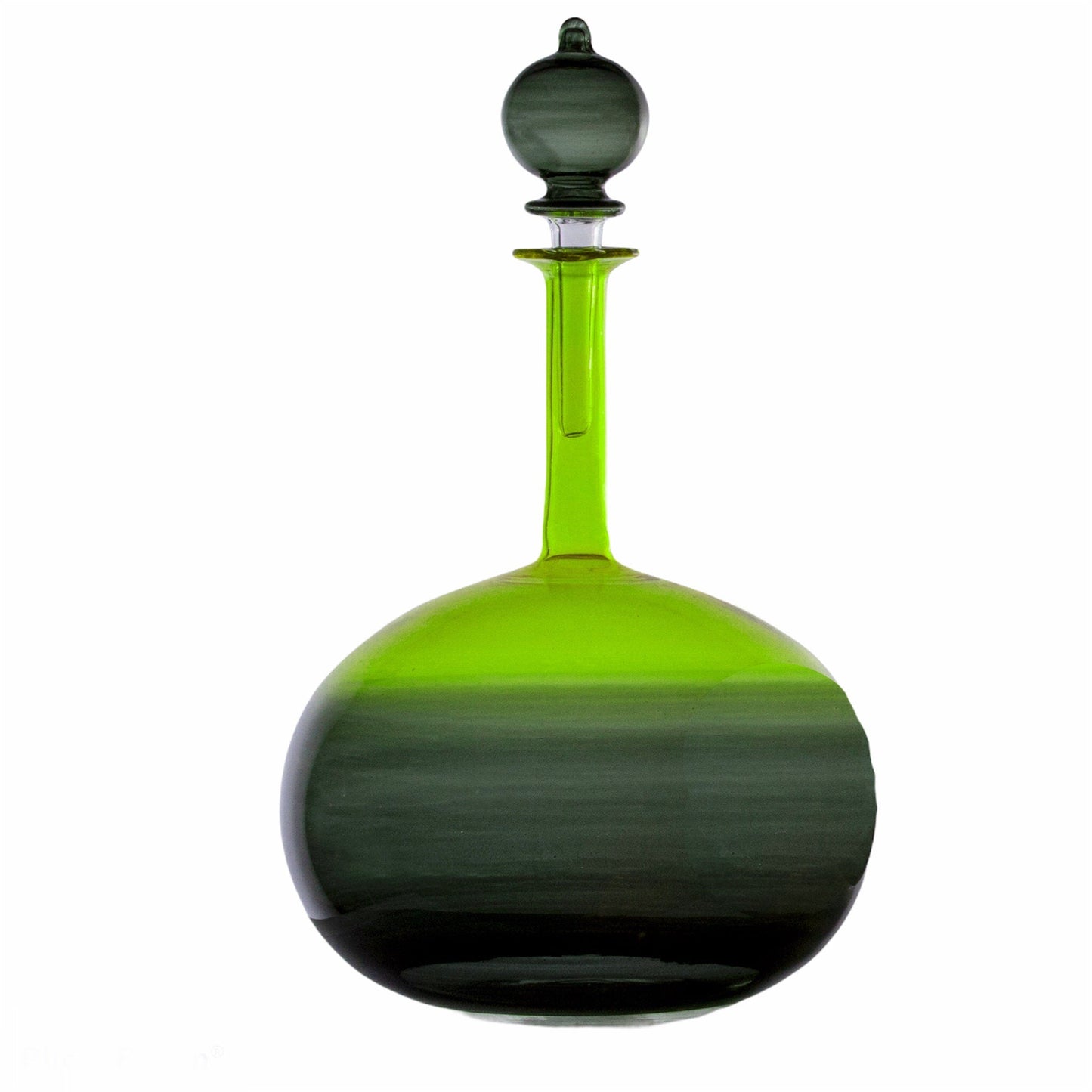 Unique green and Black Gradient Art Glass Decanter for Home Decor | Les Trois Pyramides