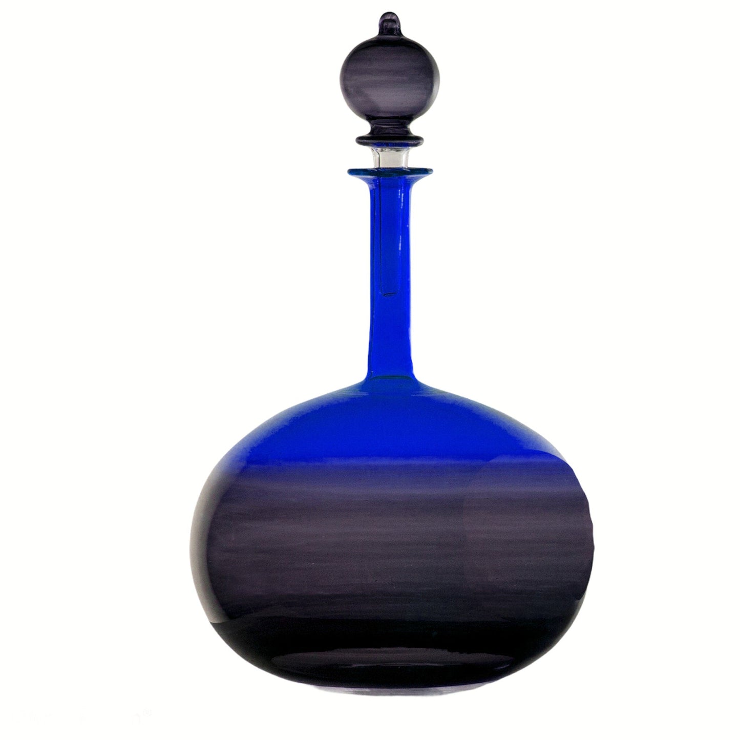 Unique Blue and Black Gradient Art Glass Decanter for Home Decor | Les Trois Pyramides
