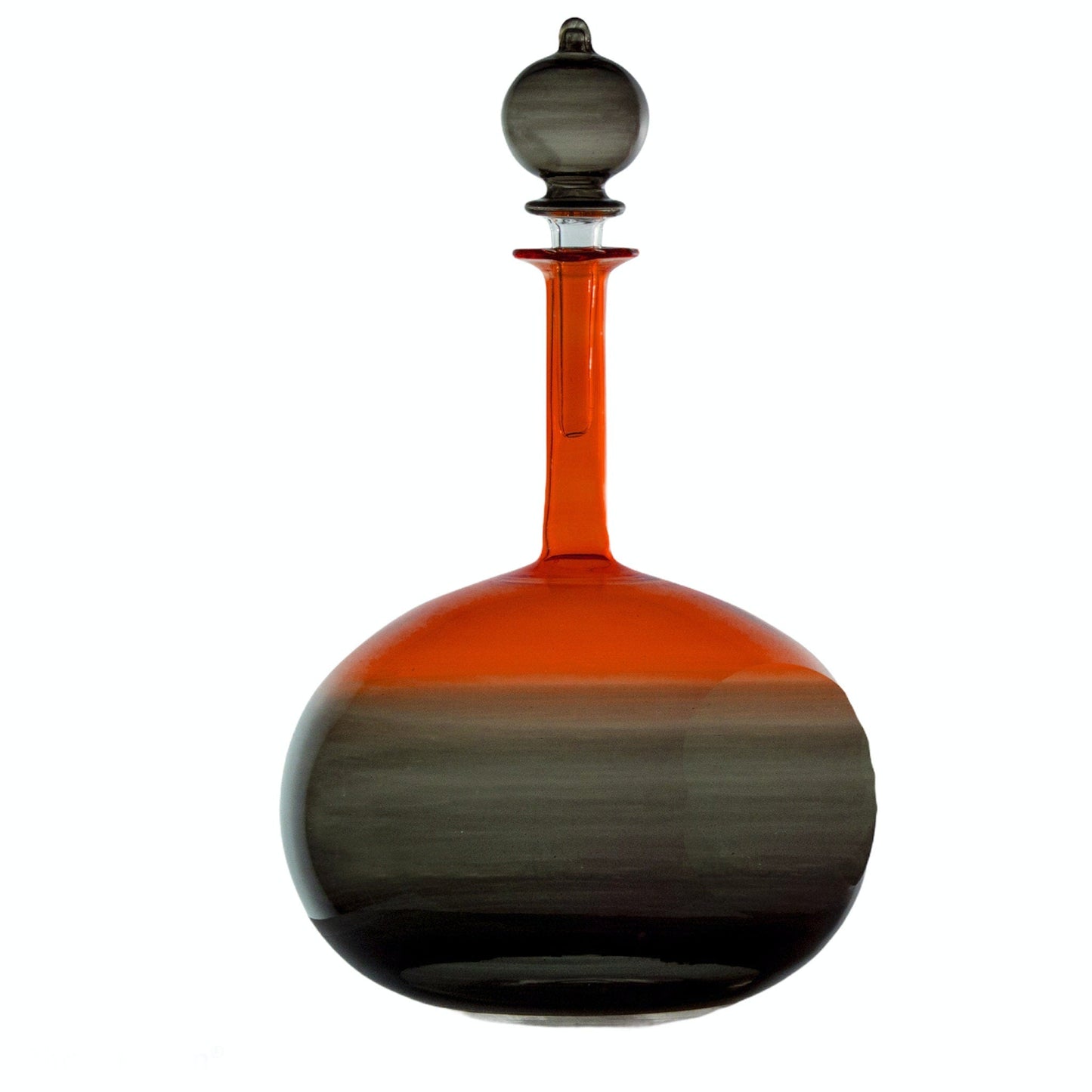 Unique red and Black Gradient Art Glass Decanter for Home Decor | Les Trois Pyramides