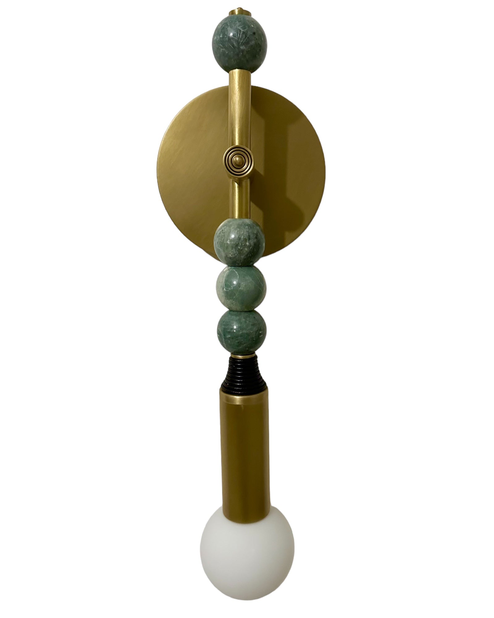 Brass & Marble wall sconce - Green Gemstones | Les Trois Pyramides