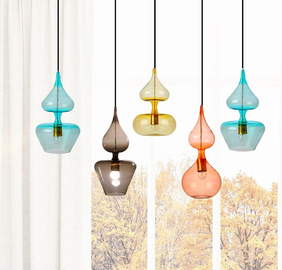 Yellow Hued Handmade Deco Light Fixture - Les Trois Pyramides