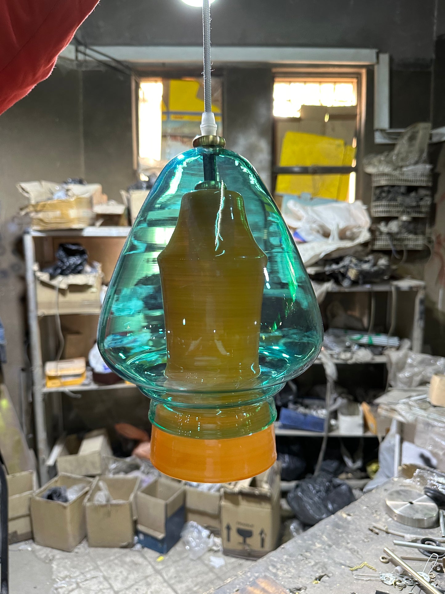 Blown Glass Pendant Light for Kitchen Decor - Les Trois Pyramides