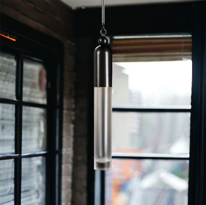 Tassel Light pendant Modern Style - Cylindrical Tube blown Glass pendant with Frosted Glass