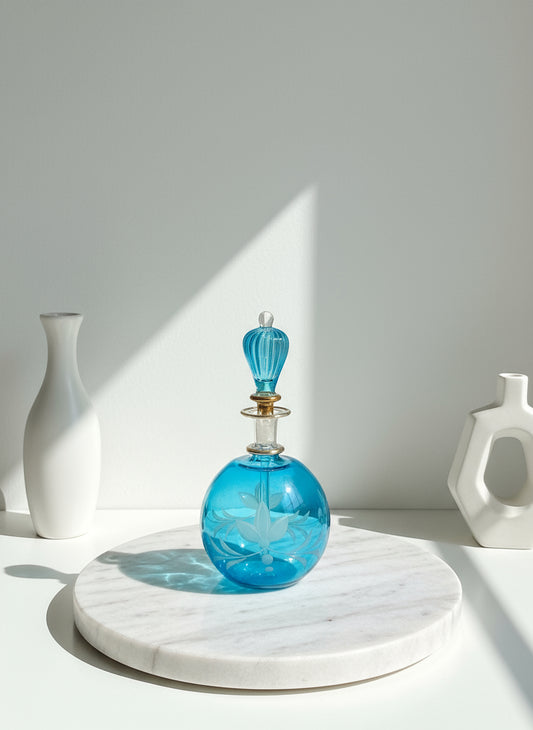 Turquoise Perfume Bottle with 14K Gold