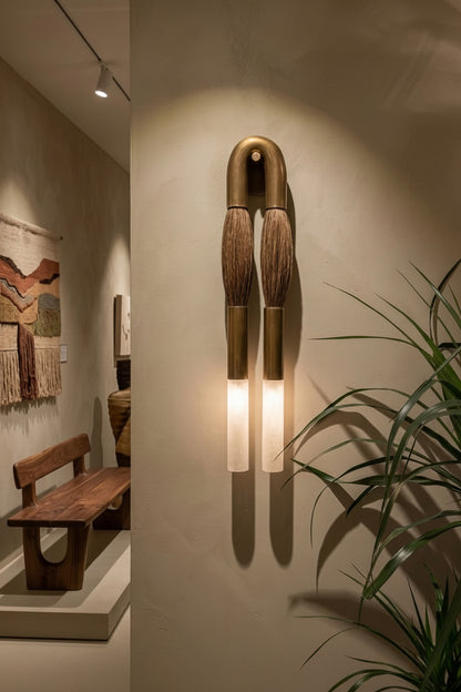Handmade Brass & Horsehair Wall Sconce | Handmade Designer Sconce