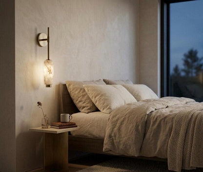 Alabaster Wall Light | Handmade Wall Sconce | Stone Wall Lamp | Modern Bathroom Vanity Light | Bedside Wall Lighting | Wall Mounted Light | Les Trois Pyramides