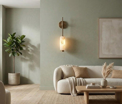 Alabaster Wall Light | Handmade Wall Sconce | Stone Wall Lamp | Modern Bathroom Vanity Light | Bedside Wall Lighting | Wall Mounted Light | Les Trois Pyramides