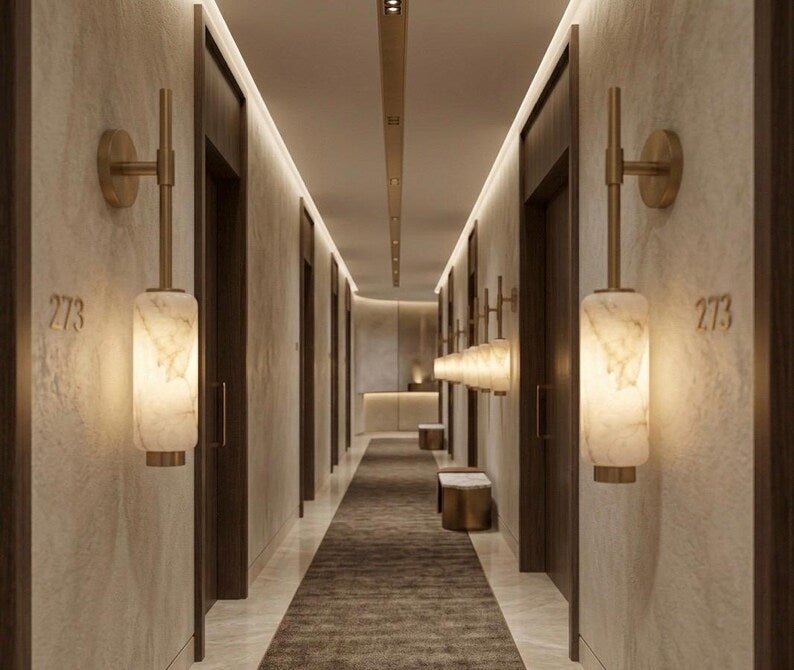 Alabaster Wall Light | Handmade Wall Sconce | Stone Wall Lamp | Modern Bathroom Vanity Light | Bedside Wall Lighting | Wall Mounted Light | Les Trois Pyramides