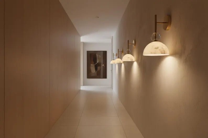 Alabaster Wall Light | Wall Sconce | Bathroom Vanity Light | Bedside Lamp | Modern Wall Lighting | Stone Wall Lamp | Les Trois Pyramides 