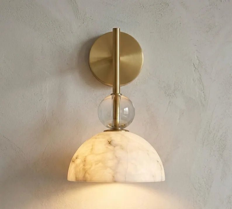 Alabaster Wall Light | Wall Sconce | Bathroom Vanity Light | Bedside Lamp | Modern Wall Lighting | Stone Wall Lamp | Les Trois Pyramides 
