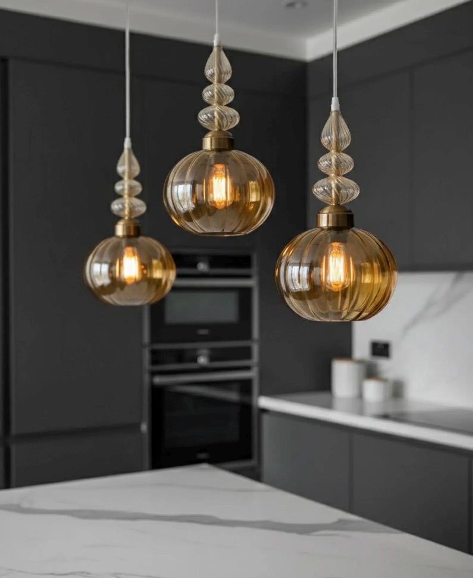 Amber Deco light fixture - ceiling light fixture | Les Trois Pyramides.