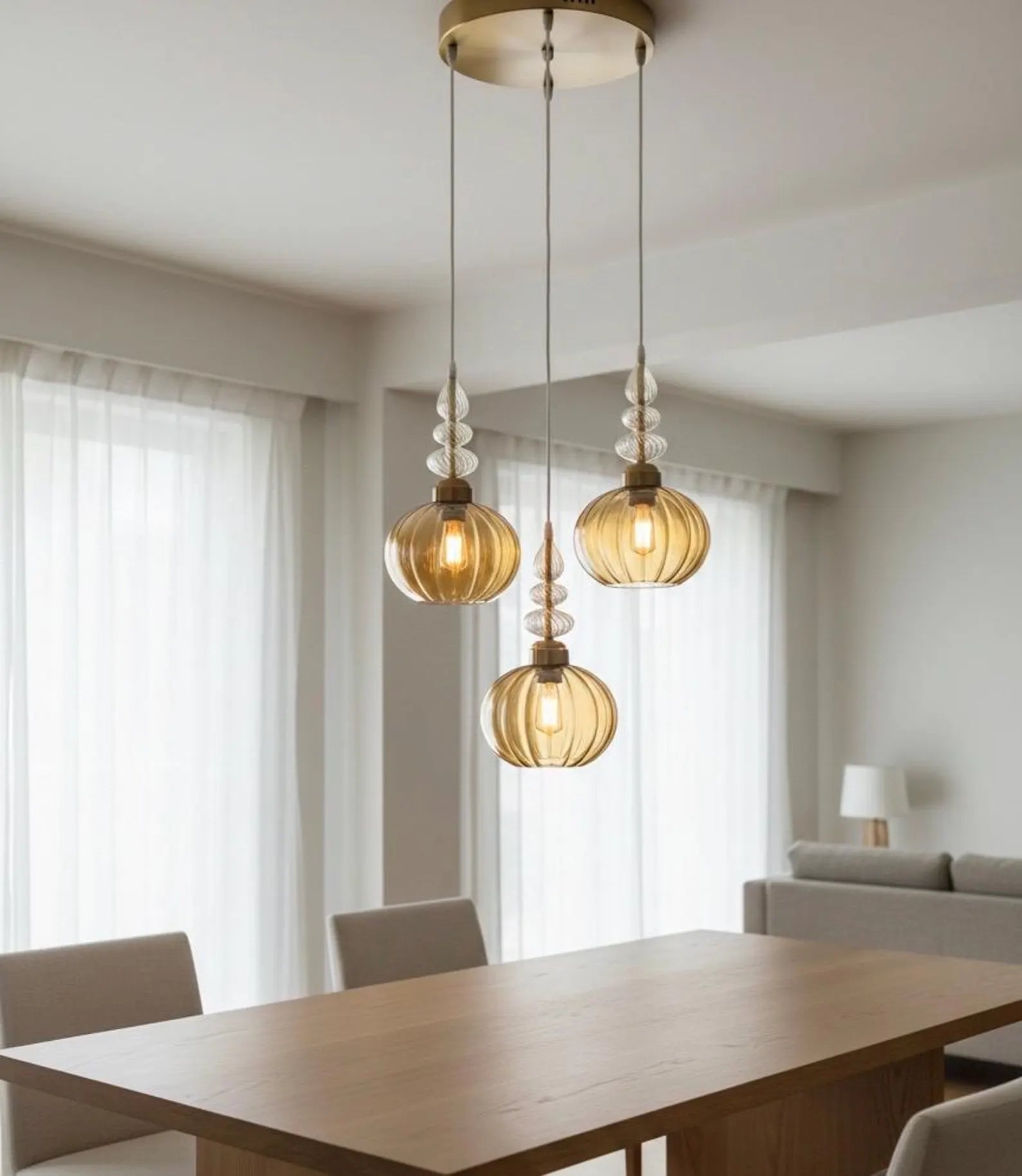 Amber Deco light fixture - ceiling light fixture | Les Trois Pyramides.
