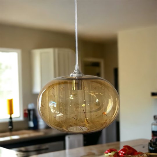 Blown Glass Light Fixture | Les Trois Pyramides