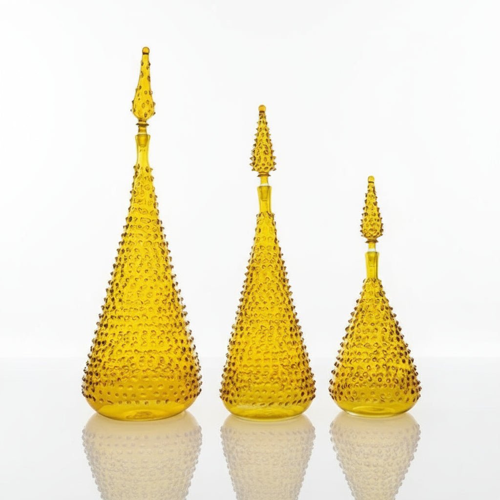 Amber Hand-Blown Glass Fragrance Bottle | Essential Oil & Decorative Bottle