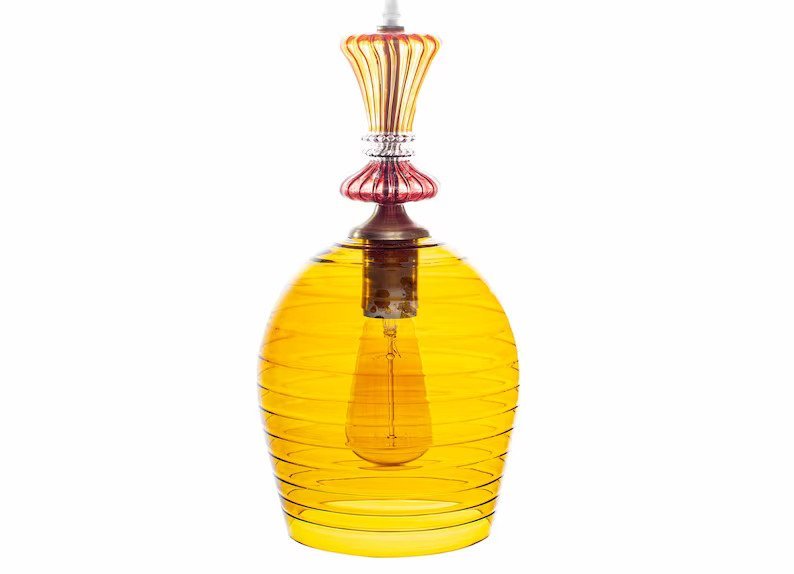 Amber Pendant Lamp for Kitchen Island - Les Trois Pyramides