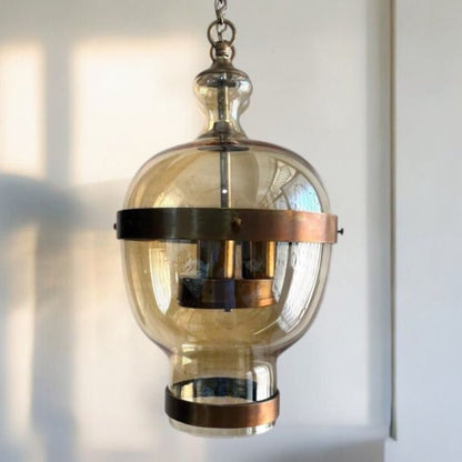 Amber vessel pendant Light